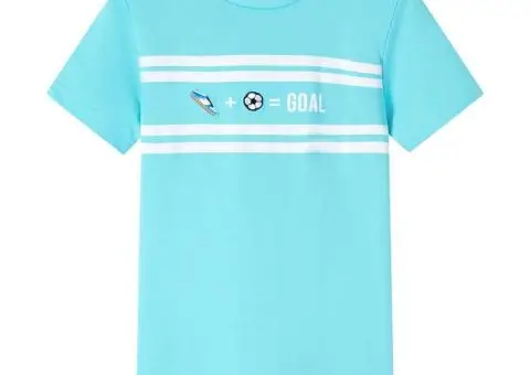Tricou pentru copii, albastru verzui, 140 - 1/5