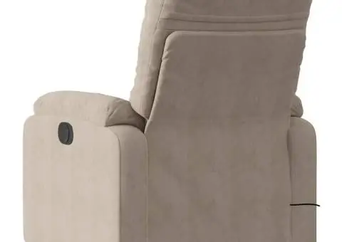 Fotoliu de masaj rabatabil electric, gri taupe, microfibră - 5/5