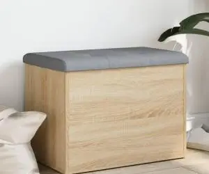vidaXL Bancă de depozitare, stejar sonoma, 62x42x45 cm, lemn prelucrat