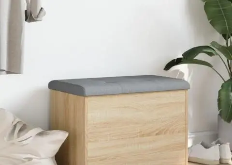 Bancă de depozitare, stejar sonoma, 62x42x45 cm, lemn prelucrat - 3/5