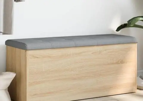 Bancă de depozitare stejar sonoma, 102x42x45 cm, lemn prelucrat - 1/5