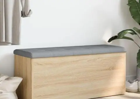 Bancă de depozitare stejar sonoma, 102x42x45 cm, lemn prelucrat - 3/5