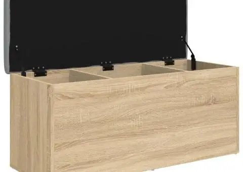 Bancă de depozitare stejar sonoma, 102x42x45 cm, lemn prelucrat - 4/5
