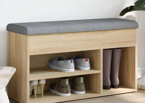 Bancă de pantofi stejar sonoma 82x32x45,5 cm lemn prelucrat - 1/5