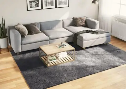 Covor HUARTE, fir scurt, moale și lavabil, antracit, 200x280 cm - 1/5