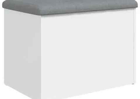 Bancă de depozitare, alb , 62x42x45 cm, lemn prelucrat - 2/5