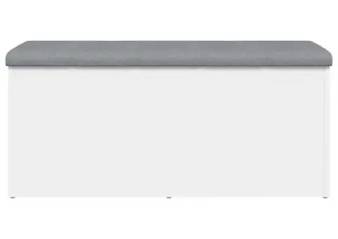 Bancă de depozitare, alb , 102x42x45 cm, lemn prelucrat - 5/5