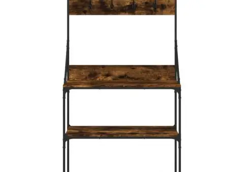 Raft brutărie cu cârlige și 4 niveluri, stejar fumuriu - 5/5