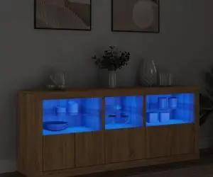 vidaXL Dulap cu lumini LED, stejar sonoma, 162x37x67 cm