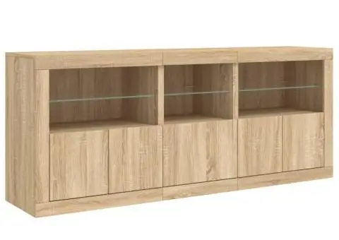 Dulap cu lumini LED, stejar sonoma, 162x37x67 cm - 5/5