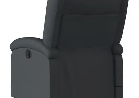 Fotoliu rabatabil cu ridicare, negru, piele naturală - 5/5