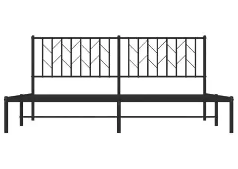 Cadru de pat metalic cu tăblie, negru, 180x200 cm - 5/5