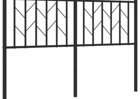 Tăblie de pat metalică, negru, 135 cm - 2/5