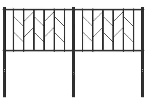 Tăblie de pat metalică, negru, 135 cm - 4/5