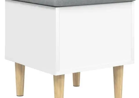 Bancă de depozitare, alb, 42x42x46 cm, lemn prelucrat - 2/5