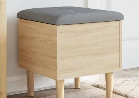 Bancă de depozitare, stejar sonoma, 42x42x46 cm, lemn prelucrat - 1/5