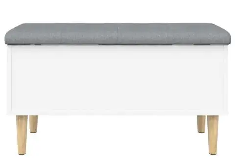 Bancă de depozitare, alb, 82x42x46 cm, lemn prelucrat - 5/5