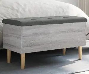 vidaXL Bancă de depozitare, gri sonoma, 82x42x46 cm, lemn prelucrat