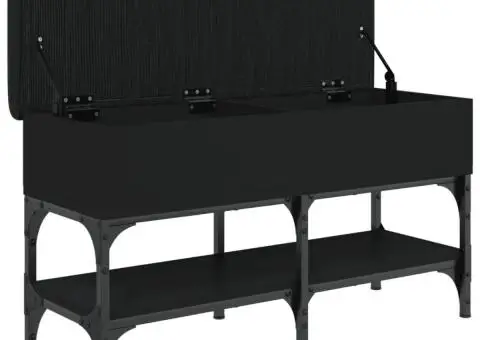 Bancă de pantofi, negru, 82x32x45 cm, lemn prelucrat - 5/5