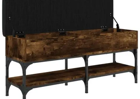 Bancă de pantofi, stejar fumuriu, 102x32x45 cm, lemn prelucrat - 5/5