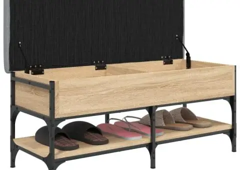 Bancă pentru pantofi stejar sonoma 102x42x45 cm lemn prelucrat - 4/5