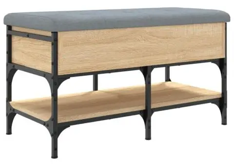 Bancă pentru pantofi stejar sonoma 82x42x45 cm lemn prelucrat - 2/5