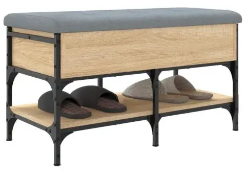 Bancă pentru pantofi stejar sonoma 82x42x45 cm lemn prelucrat - 5/5