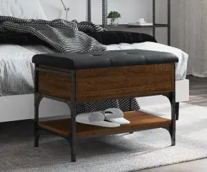 vidaXL Bancă de pantofi, stejar maro, 62x42x45 cm, lemn prelucrat