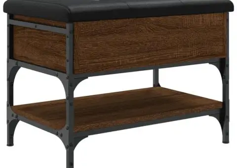 Bancă de pantofi, stejar maro, 62x42x45 cm, lemn prelucrat - 2/5