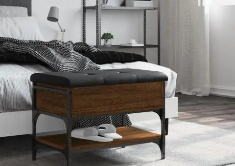 Bancă de pantofi, stejar maro, 62x42x45 cm, lemn prelucrat - 3/5