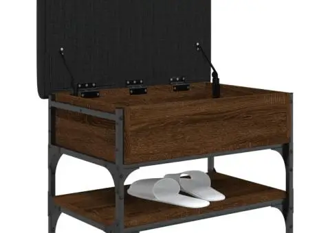 Bancă de pantofi, stejar maro, 62x42x45 cm, lemn prelucrat - 4/5