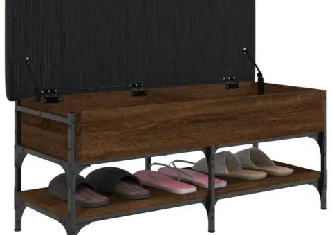 Bancă de pantofi, stejar maro, 102x42x45 cm, lemn prelucrat - 4/5