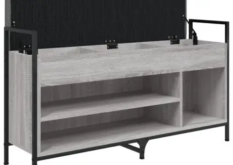 Bancă de pantofi, gri sonoma, 105,5x32x57,5 cm, lemn prelucrat - 5/5