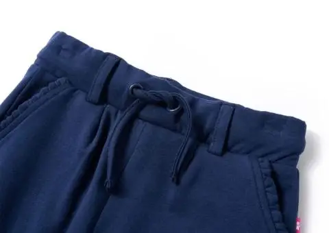 Pantaloni pentru copii cu șnur, bleumarin, 116 - 3/5