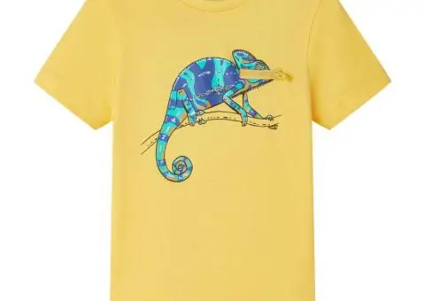 Tricou pentru copii cu mâneci scurte, ocru deschis, 116 - 1/5