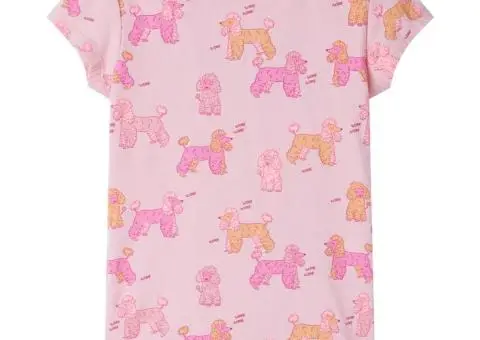 Pijamale pentru copii cu mâneci scurte, roz deschis, 128 - 2/5