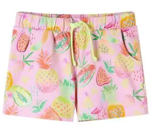 Pantaloni scurți pentru copii cu șnur, roz pal, 140