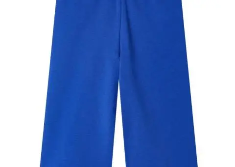 Pantaloni pentru copii cu picioare largi, albastru cobalt, 140 - 2/5
