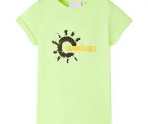 Tricou pentru copii, galben neon, 92