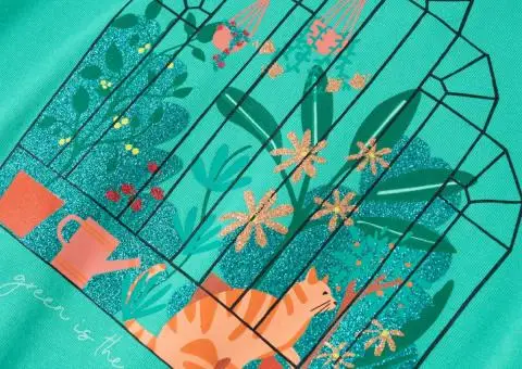 Tricou pentru copii, verde mentă, 140 - 4/5