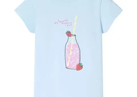 Tricou pentru copii, albastru pal, 128 - 1/5