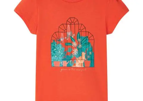 Tricou pentru copii, portocaliu închis, 116 - 1/5