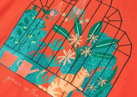 Tricou pentru copii, portocaliu închis, 116 - 4/5