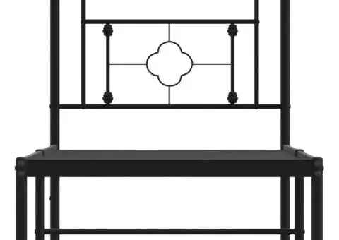 Cadru de pat metalic cu tăblie, negru, 80x200 cm - 5/5