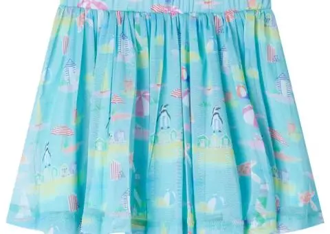 Fustă plisată pentru copii, turcoaz deschis, 92 - 2/5