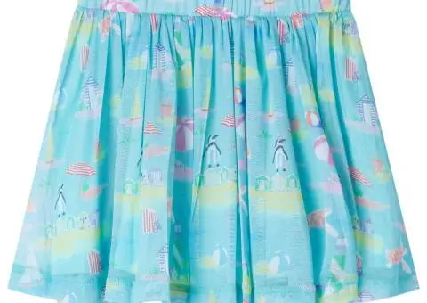 Fustă plisată pentru copii, turcoaz deschis, 116 - 2/5