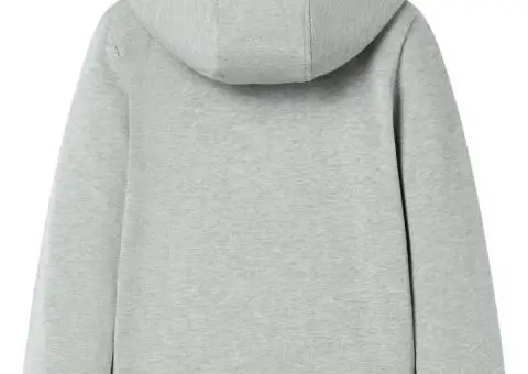 Hanorac pentru copii cu glugă și fermoar, kaki deschis melanj, 140 - 2/5