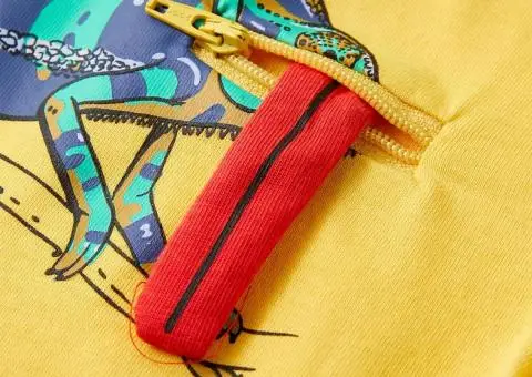 Tricou pentru copii cu mâneci scurte, ocru deschis, 140 - 5/5