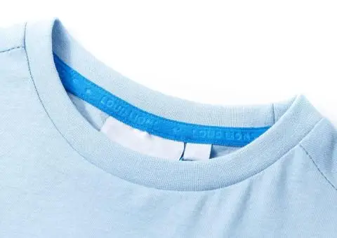 Tricou pentru copii cu mâneci scurte, albastru deschis, 140 - 3/5