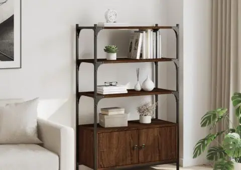 Bibliotecă 3 niveluri stejar maro 70x30x109,5 cm lemn prelucrat - 3/5